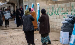 The United Nations provides humanitarian aid to the residents of Deir Hafer, in the northern countryside of Aleppo, northern Syria - February 19, 2024 (UN in Syria)