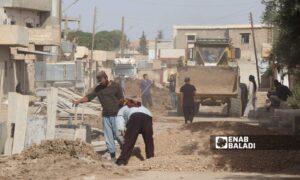 Maintenance work on sewage networks in the city of Ras al-Ain, northwest of al-Hasakah – September 10, 2024 (Enab Baladi)