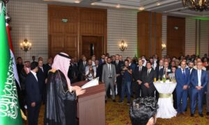 During the opening ceremony of the Saudi embassy in Damascus, held at the Four Seasons hotel - September 9, 2024 (Al-Watan newspaper)