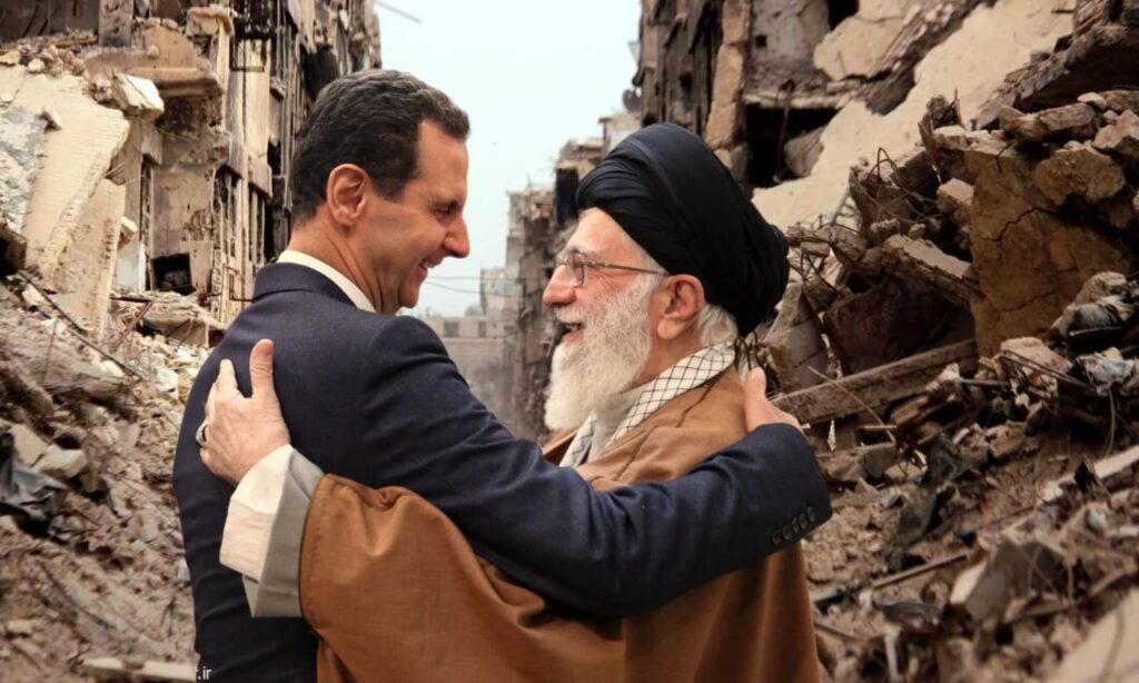 Syrian regime president Bashar al-Assad and Iran's Supreme Leader Ayatollah Khamenei (Modified by Enab Baladi)