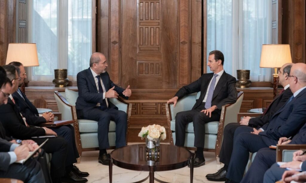 Ayman al-Safadi visits Damascus carrying a verbal message from the Jordanian king to al-Assad - October 20, 2024 (Syrian Presidency/Telegram)