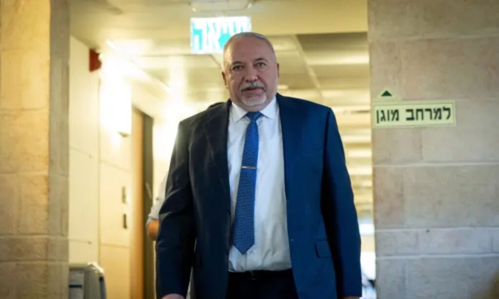 The head of the Yisrael Beiteinu party and Israeli Knesset member Avigdor Lieberman (Flash 90/Yonatan Sindel)