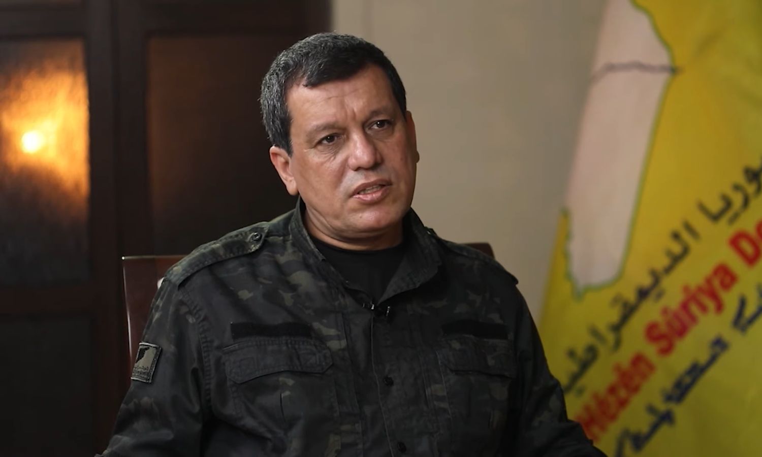 The Commander of the Syrian Democratic Forces, Mazloum Abdi, during a press interview - October 30, 2024 (Al-Hurra channel )