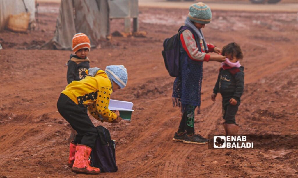 Students of a school in Killi camp, Idlib countryside - 2021 (Enab Baladi/Iyad Abdul Jawad)