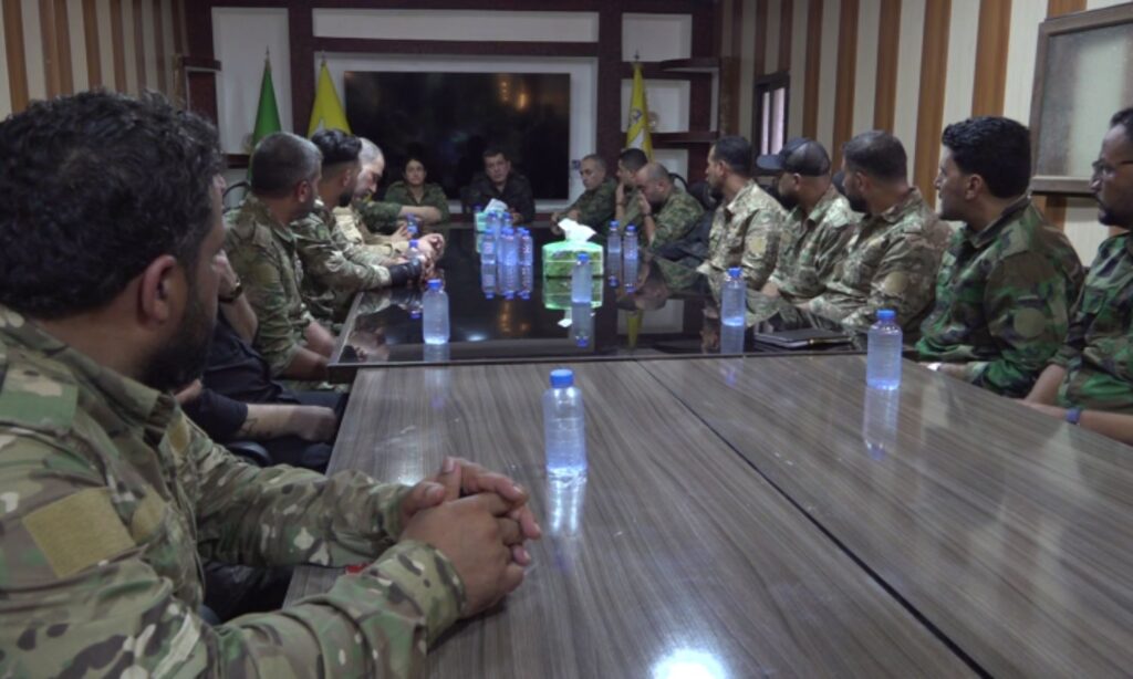 New leaders for the Deir Ezzor Military Council attend a meeting with SDF commander Mazloum Abdi - October 21, 2024 (SDF)