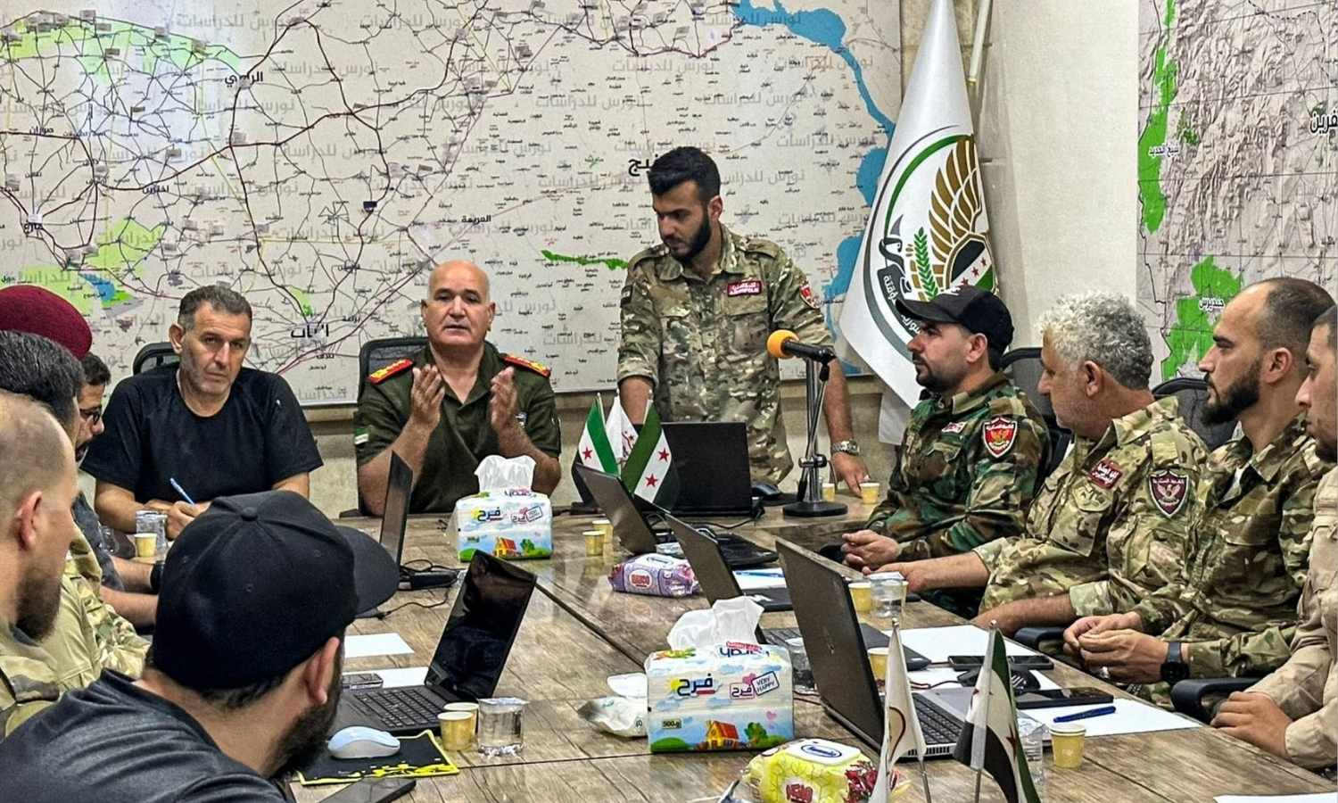 Military Police administration during the discussion of the mechanism for developing the Aoun al-Dadat crossing - August 1, 2024 (Military Police)