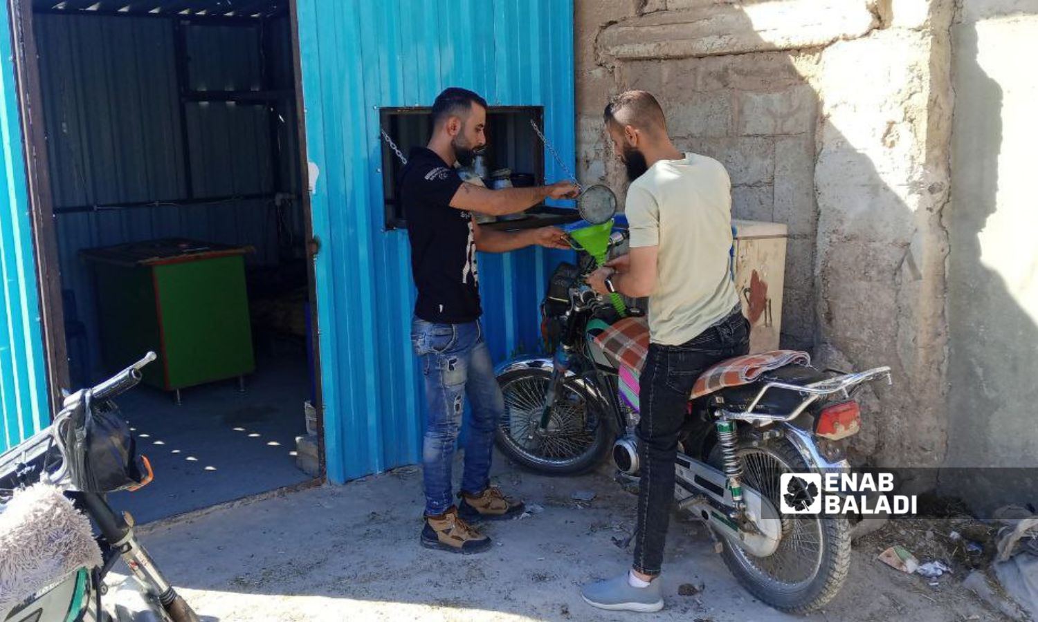 A stall selling diesel and gasoline in the eastern countryside of Daraa - October 31, 2024 (Enab Baladi/Halim Muhammad)