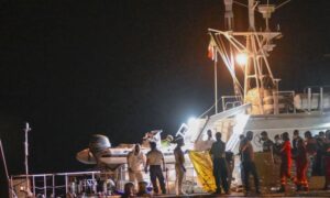 During the recovery operations of some Syrian migrants' bodies who were missing off the coast of Libya - June 19, 2024 (Associated Press)