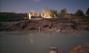 Destruction of a bridge in the city of al-Qusayr southwest of Homs following Israeli strikes on the area - November 13, 2024 (Facebook)