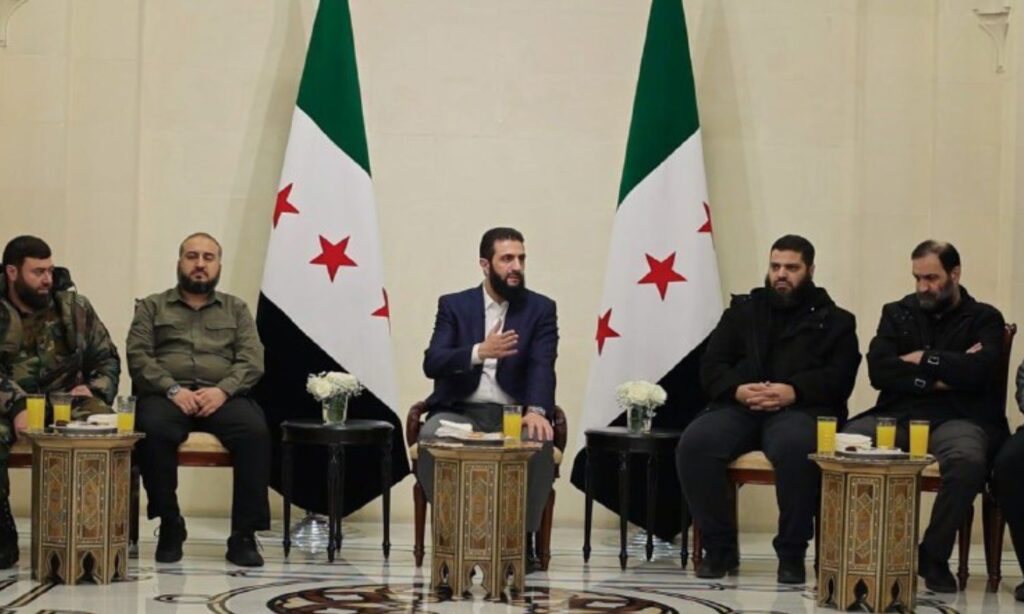 Commander of the Military Operations Administration, Ahmed al-Sharaa in a meeting with leaders of Syrian opposition factions - December 24, 2024 (General Command - Syria)