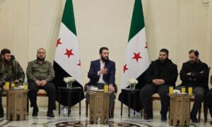 Commander of the Military Operations Administration, Ahmed al-Sharaa in a meeting with leaders of Syrian opposition factions - December 24, 2024 (General Command - Syria)