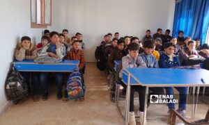 Students of a school in the town of Tafas in the western countryside of Daraa - November 21, 2024 (Enab Baladi / Halim Muhammad)