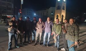 Members of the regime forces in al-Assi Square in Hama City - December 2, 2024 (SAM Syria)