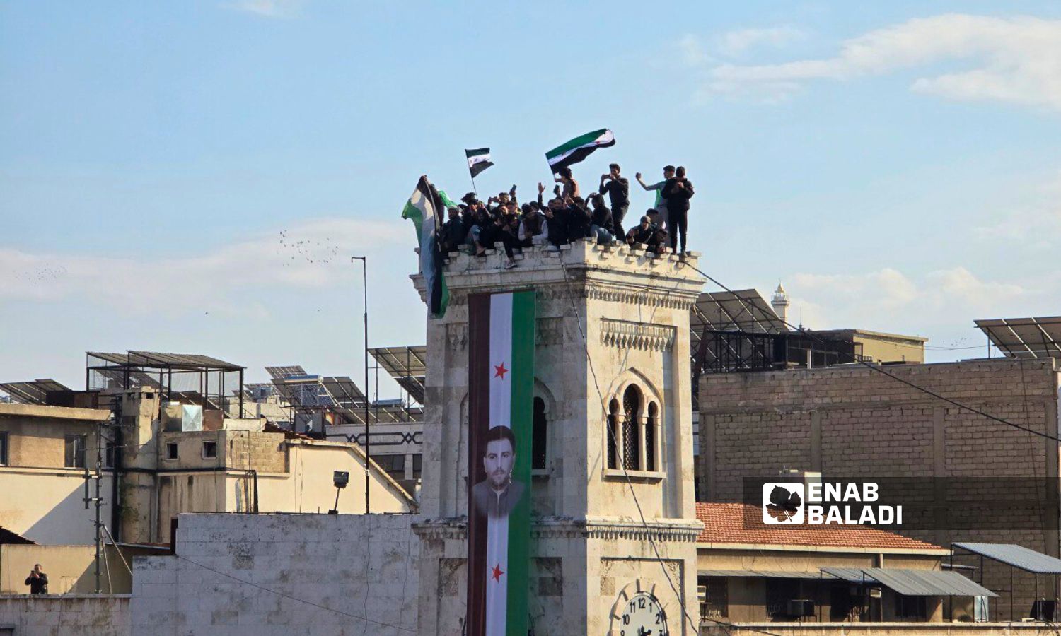 Thousands of Syrians in Hama celebrate the fall of the Assad regime - December 13, 2024 (Enab Baladi/Iyad Abdul Jawad)
