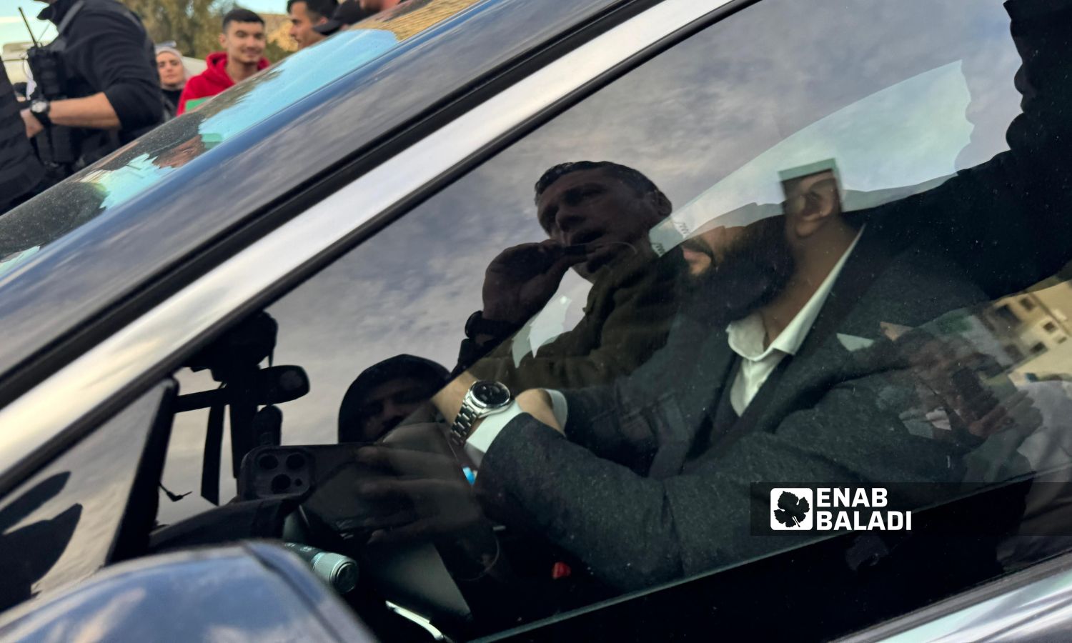 The leader of the General Command, Ahmed al-Sharaa, alongside a Turkish delegation in the Syrian capital, Damascus - December 12, 2024 (Enab Baladi/Dayan Junpaz)