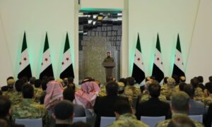 The new Syrian president in the transitional period, Ahmed al-Sharaa, delivers a speech at the Victory Conference - January 29, 2025 (General Command)