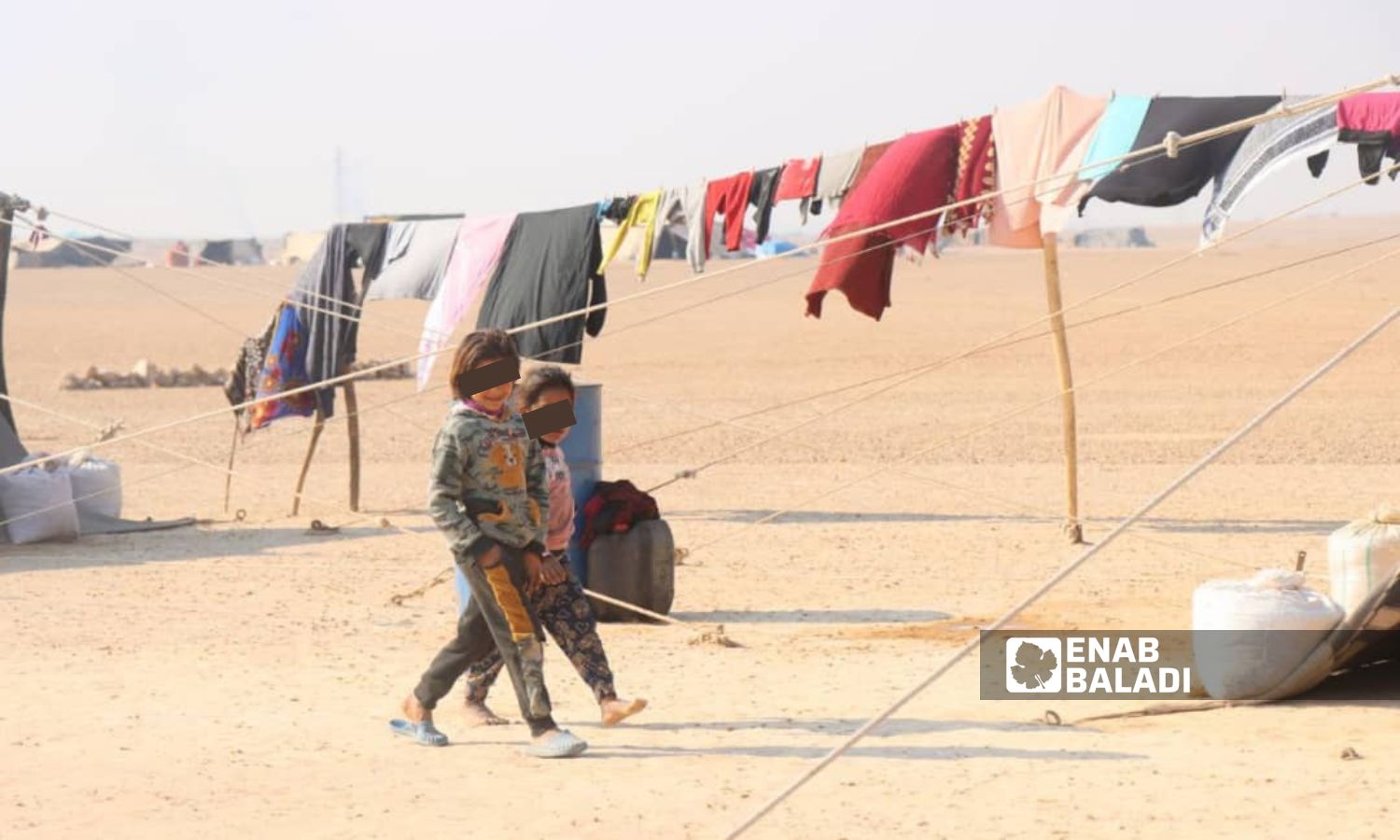 Residents of the al-Sabha camp are unable to return to al-Bukamal due to devastation and mines - January 19, 2025 (Enab Baladi/Obadah al-Sheikh)