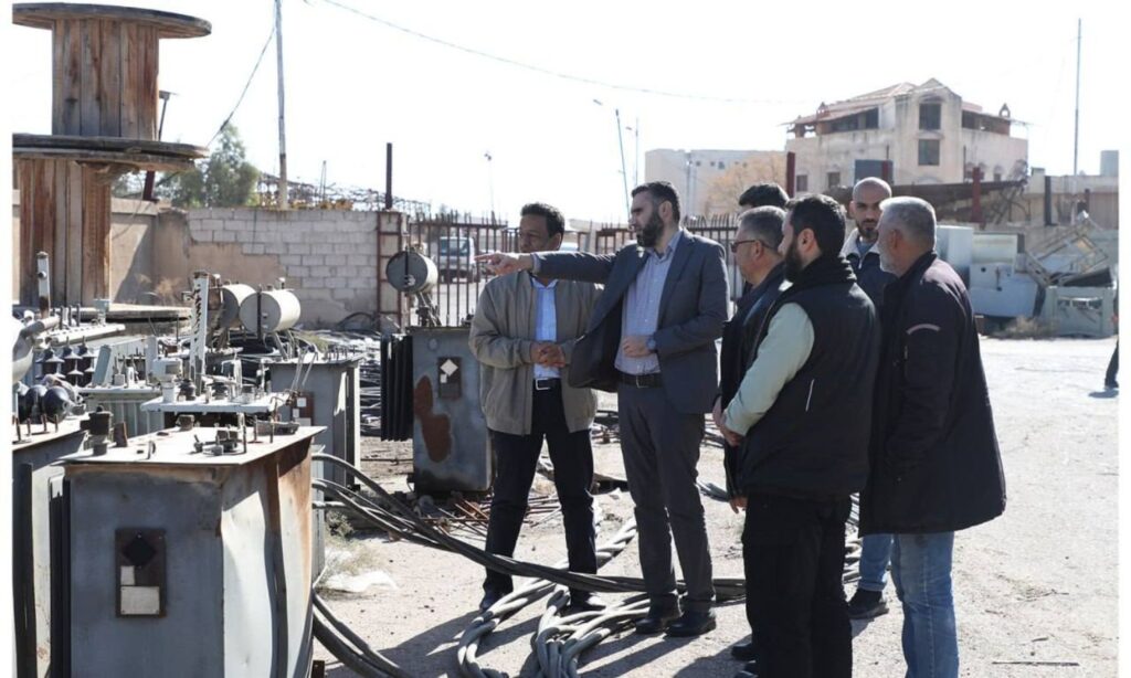 Syrian Minister of Electricity Omar Shakrouq during his inspection of the electricity situation in Daraa province - December 28, 2024 (Ministry of Electricity)