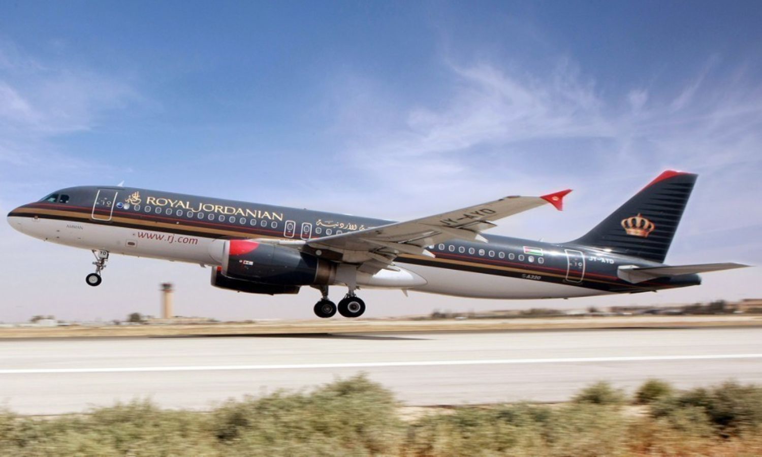 An aircraft belonging to Royal Jordanian Airlines (Al-Mamlaka channel)