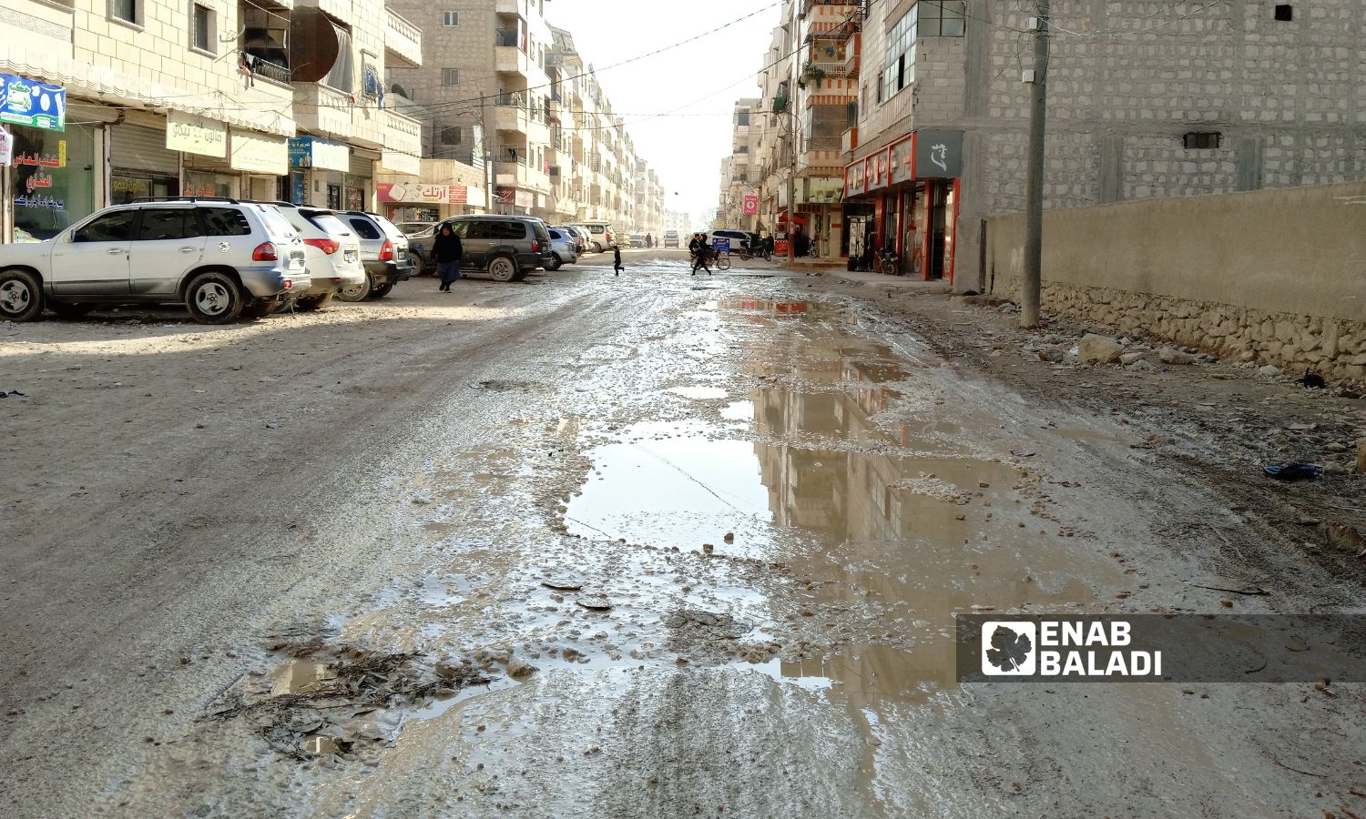 The mayor of the Northern District, Mustafa al-Dibo, pledged to renovate several roads in the city and its surroundings in the coming days - December 4, 2024 (Enab Baladi/Mohamed Masto)
