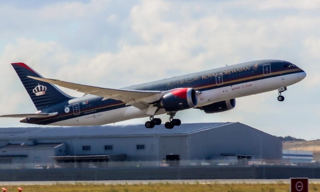 A Royal Jordanian aircraft taking off from Queen Alia International Airport in Amman - September 2024 (Royal Jordanian)