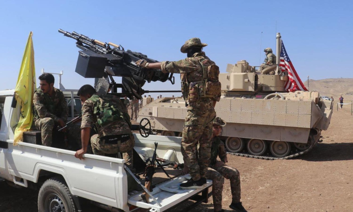 Fighters from the Syrian Democratic Forces (SDF) during military training under the supervision of the International Coalition - September 7, 2022 (SDF/Facebook)