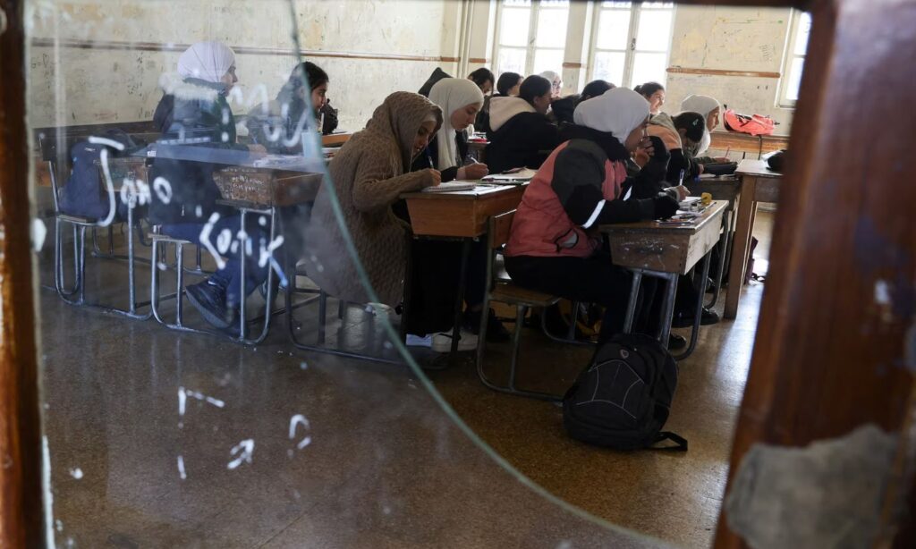 The resumption of school for the first time without the morning slogans associated with the Baath Party and the Assad regime in Damascus - December 19, 2024 (Reuters)