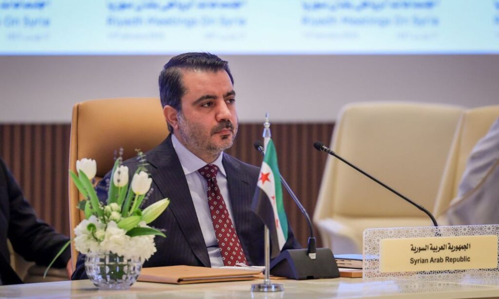 Syrian Foreign Minister Asaad al-Shibani during his participation in the Riyadh meetings on Syria - January 12, 2025 (Syrian Foreign Ministry)