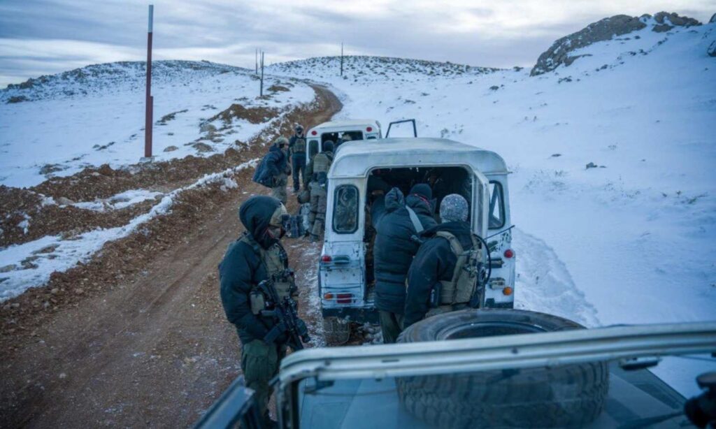 Israeli military units on the Syrian side of Mount Hermon, southern Syria - December 9, 2024 (Avichai Adraee/X)