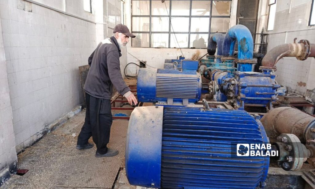 Nawa water pumping station near Tal al-Jomou in Daraa countryside - December 26, 2024 (Enab Baladi/Halim Muhammad)