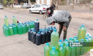 A fuel stall on the southern ring road in Damascus - February 10, 2025 (Enab Baladi/Omar Alaa Eldin)