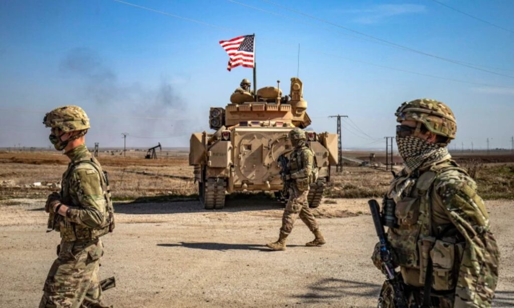 US soldiers conduct patrols near oil fields in the Suwaydiya area of al-Hasakah province in northeastern Syria - February 13, 2021 (NBC News)