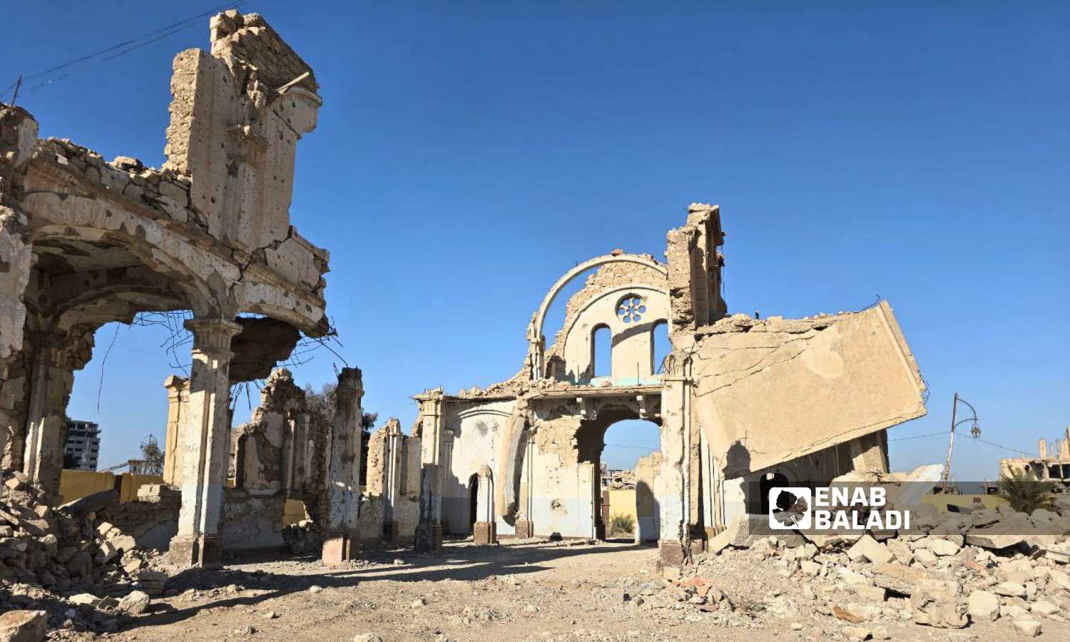 Destruction of the Capuchin church in Deir Ezzor, eastern Syria - January 2025 (Enab Baladi/Obadah al-Sheikh)
