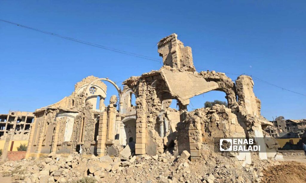 Destruction of the Capuchin church in Deir Ezzor, eastern Syria - January 2025 (Enab Baladi/Obadah al-Sheikh)