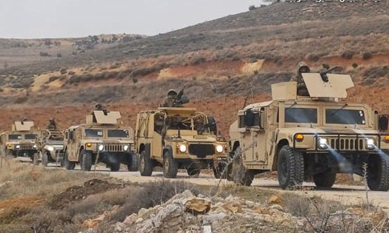 Reinforcements from the Lebanese army heading to the Lebanese-Syrian border - February 9, 2025 (Lebanese Army)