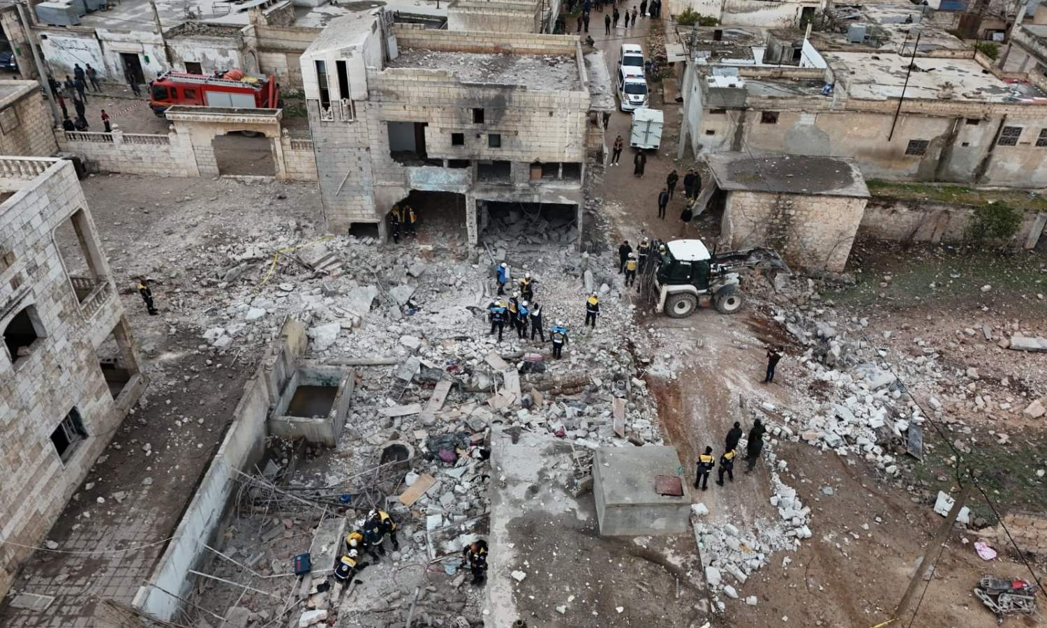 Destruction caused by the explosion of an unexploded ordnance in the town of al-Nairab, southern Idlib countryside - February 20, 2025 (Syria Civil Defence)