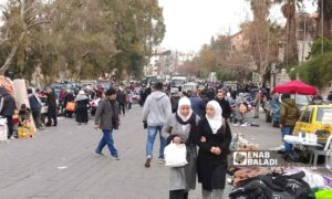 Stalls on al-Halbouni Street in Damascus - February 9, 2025 (Enab Baladi/Omar Alaa Eldin)