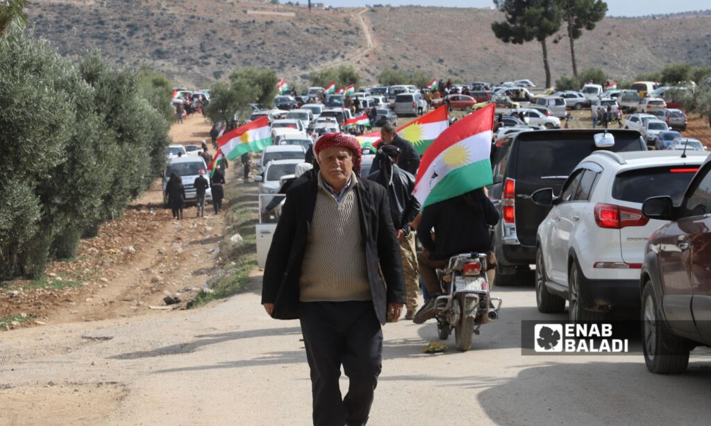 Syrian Kurds celebrate Nowruz in Maydanki village in Afrin, Aleppo countryside - March 21, 2025 (Enab Baladi/Dayan Junpaz)