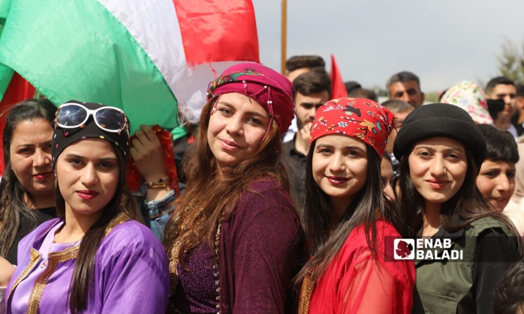 Syrian Kurds celebrate Nowruz in Maydanki village in Afrin, Aleppo countryside - March 21, 2025 (Enab Baladi/Dayan Junpaz)