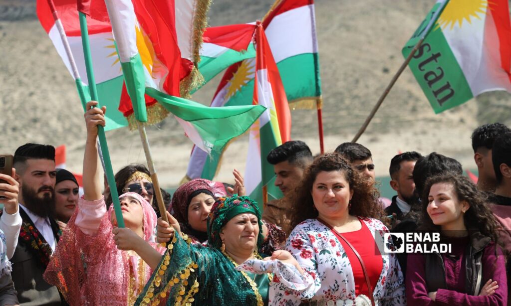 Syrian Kurds celebrate Nowruz in Maydanki village in Afrin, Aleppo countryside - March 21, 2025 (Enab Baladi/Dayan Junpaz)