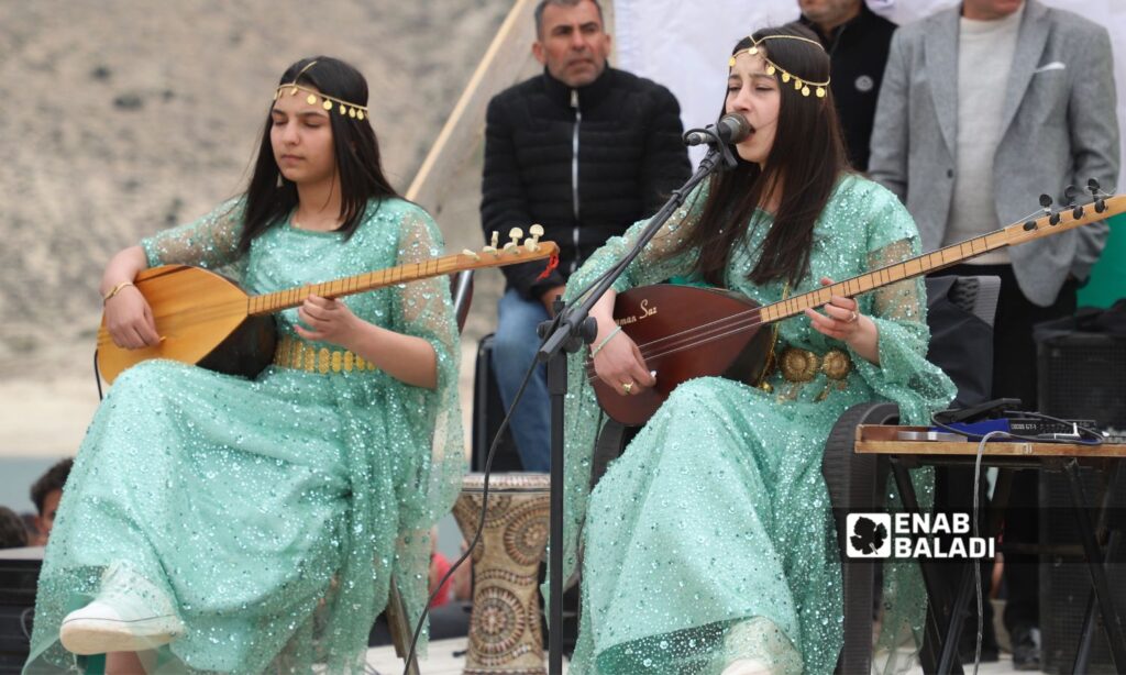 Syrian Kurds celebrate Nowruz in Maydanki village in Afrin, Aleppo countryside - March 21, 2025 (Enab Baladi/Dayan Junpaz)