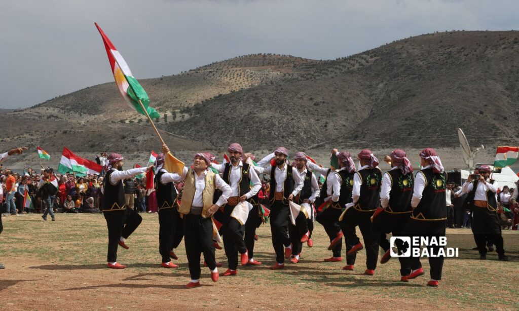 Syrian Kurds celebrate Nowruz in Maydanki village in Afrin, Aleppo countryside - March 21, 2025 (Enab Baladi/Dayan Junpaz)