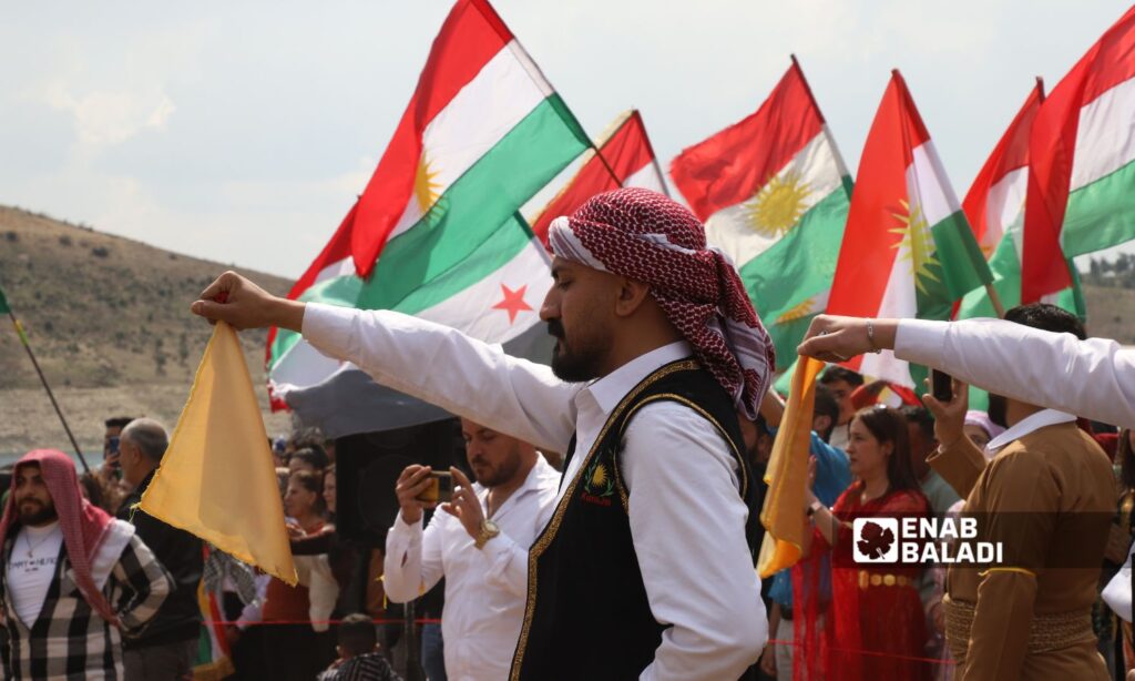 Syrian Kurds celebrate Nowruz in Maydanki village in Afrin, Aleppo countryside - March 21, 2025 (Enab Baladi/Dayan Junpaz)