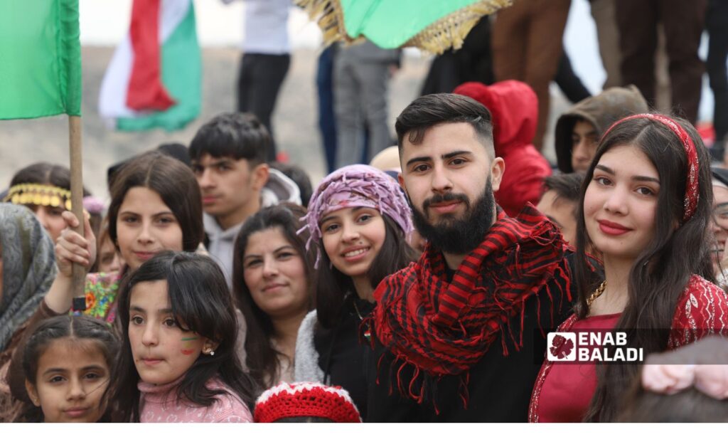 Syrian Kurds celebrate Nowruz in Maydanki village in Afrin, Aleppo countryside - March 21, 2025 (Enab Baladi/Dayan Junpaz)