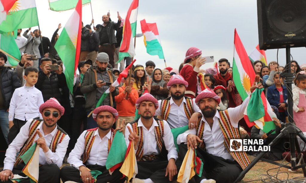 Syrian Kurds celebrate Nowruz in Maydanki village in Afrin, Aleppo countryside - March 21, 2025 (Enab Baladi/Dayan Junpaz)