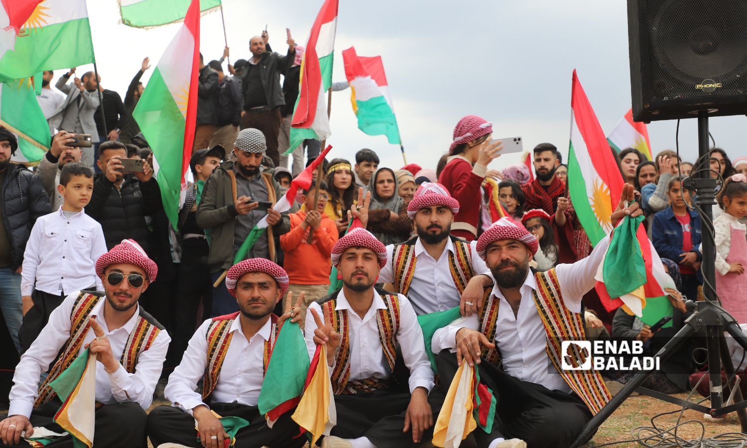 Syrian Kurds celebrate Nowruz in Maydanki village in Afrin, Aleppo countryside - March 21, 2025 (Enab Baladi/Dayan Junpaz)
