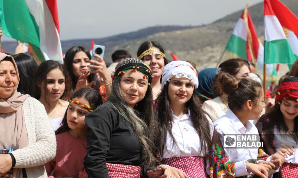 Syrian Kurds celebrate Nowruz in Maydanki village in Afrin, Aleppo countryside - March 21, 2025 (Enab Baladi/Dayan Junpaz)