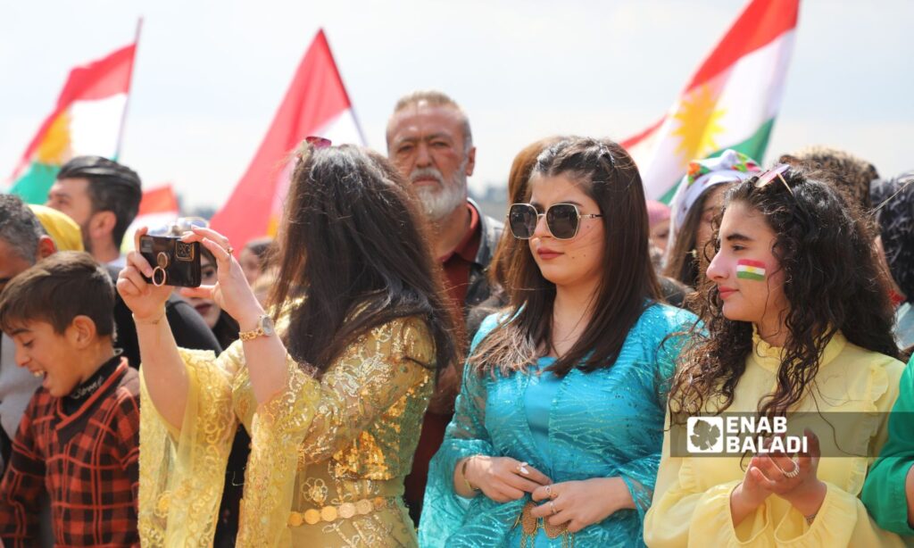 Syrian Kurds celebrate Nowruz in Maydanki village in Afrin, Aleppo countryside - March 21, 2025 (Enab Baladi/Dayan Junpaz)