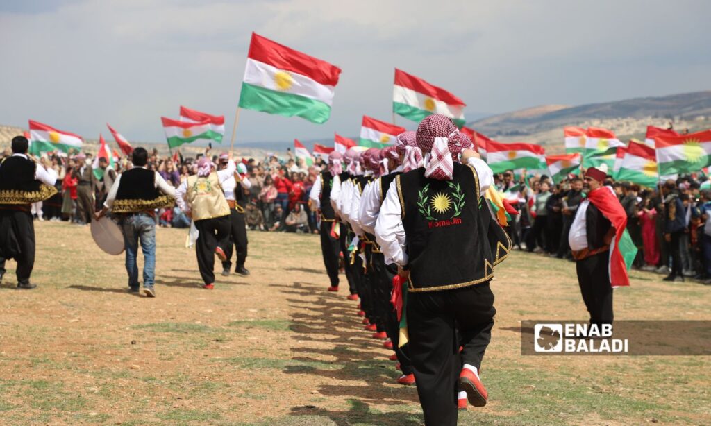 Syrian Kurds celebrate Nowruz in Maydanki village in Afrin, Aleppo countryside - March 21, 2025 (Enab Baladi/Dayan Junpaz)