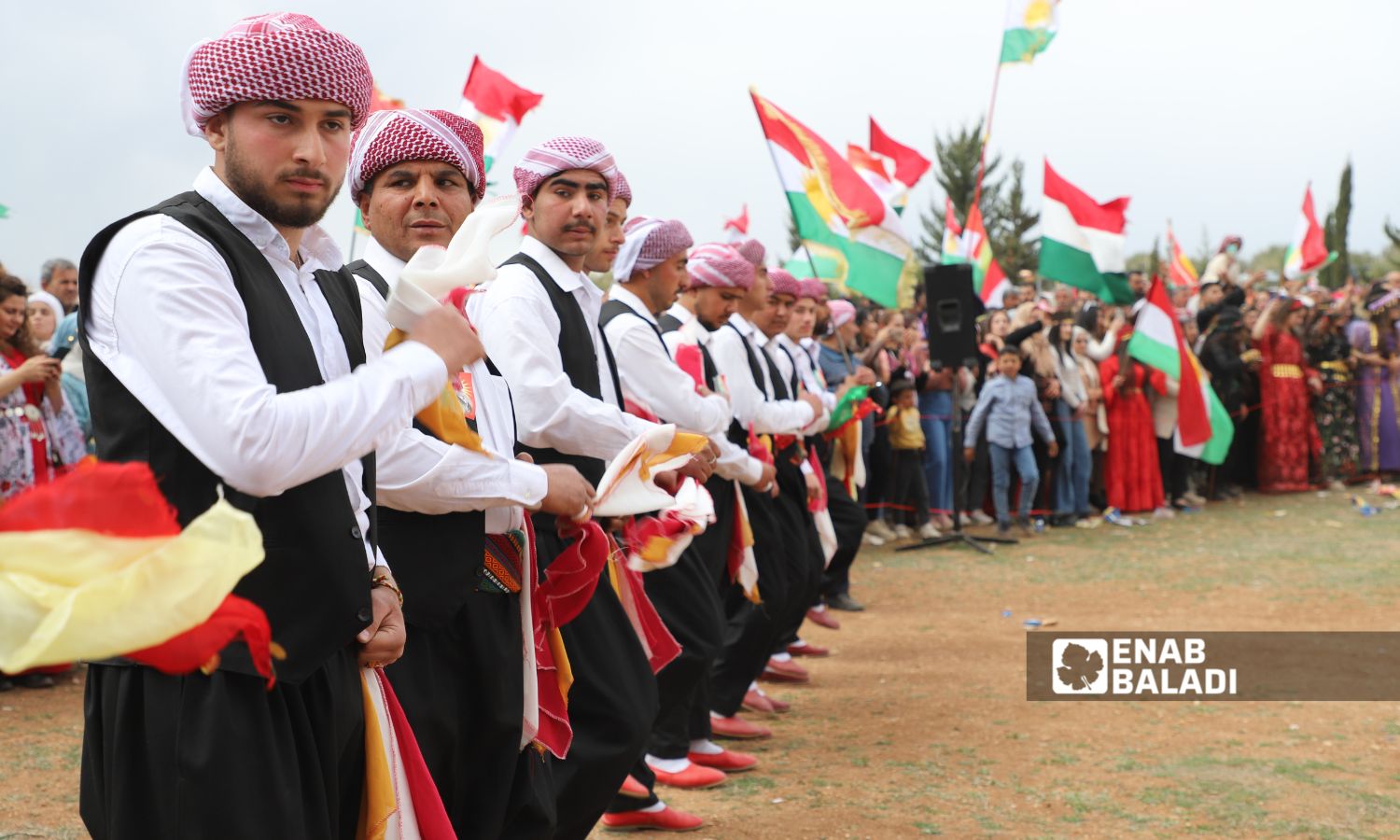 Syrian Kurds celebrate Nowruz in Maydanki village in Afrin, Aleppo countryside - March 21, 2025 (Enab Baladi/Dayan Junpaz)
